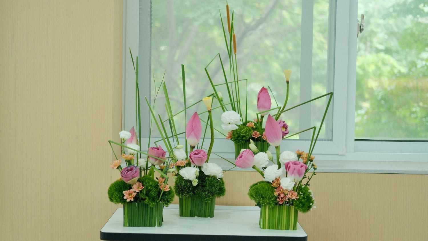 插花成果展示(供图 通讯员 黄欢欢)