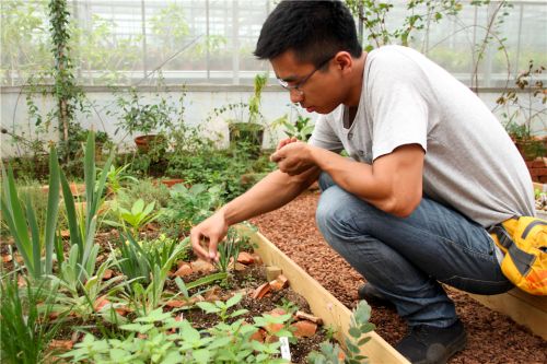 花卉基地留校值班的博士生
