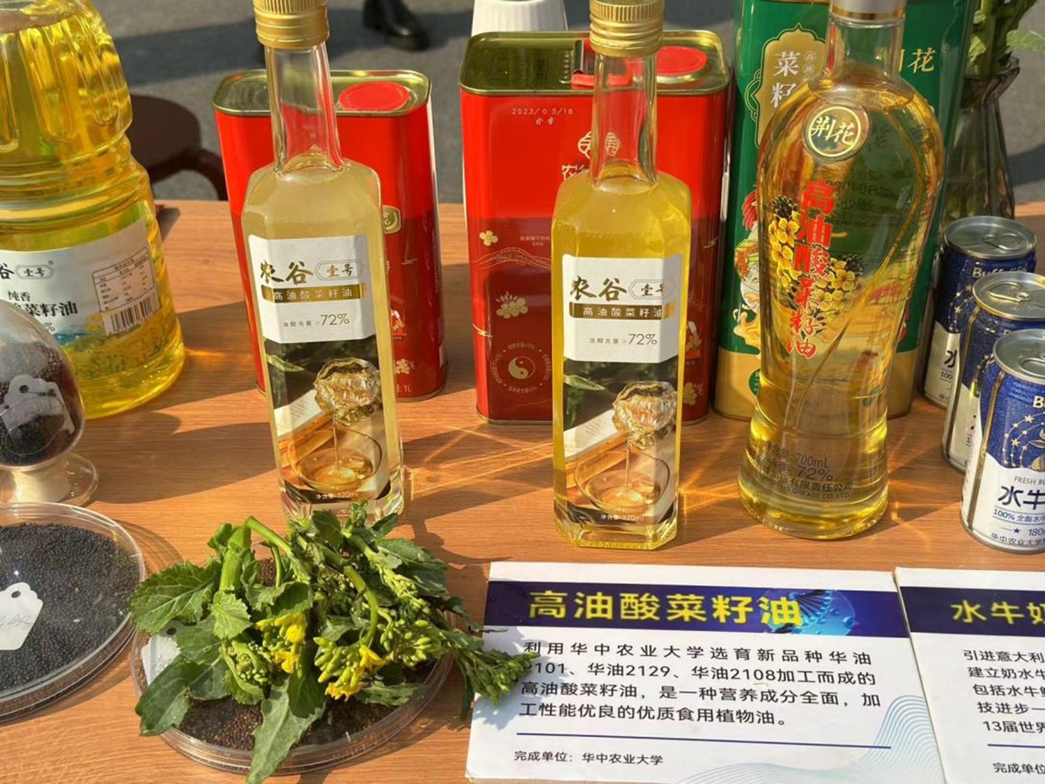 展台上的各种油菜产品 (供图 李琳)