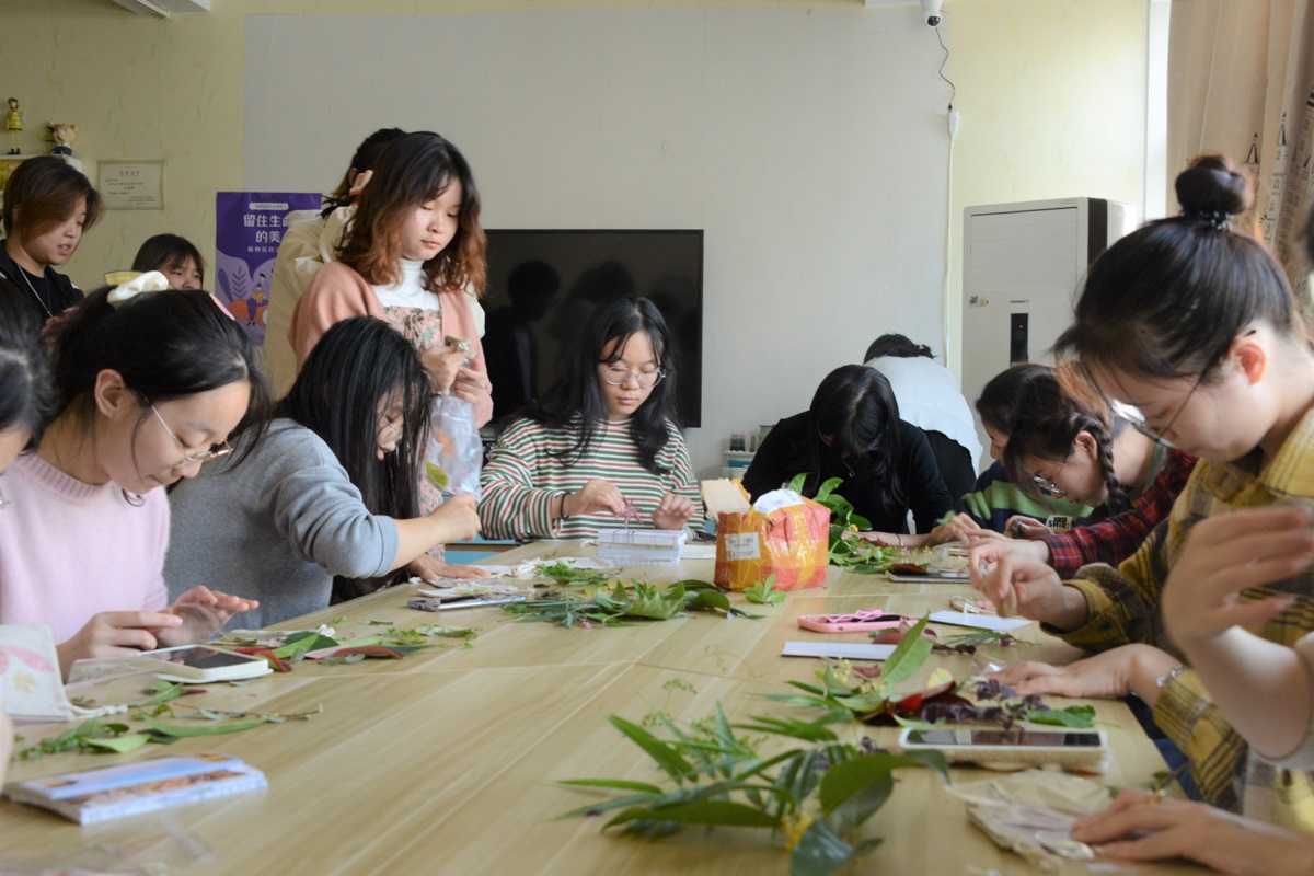 植物拓印活动现场（学通社记者 栾瑷林 摄）